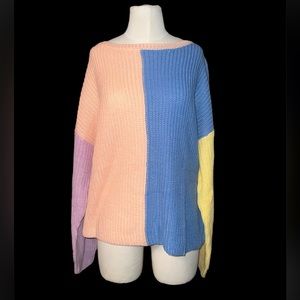 SHEIN | COLOR CLOCK  CREW NECK LONG SLEEVE SWEATER LARGE